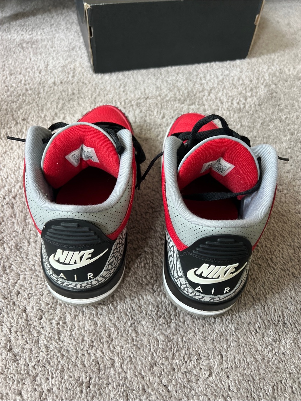 Jordan Mens Sneakers in Red, Gray and Black